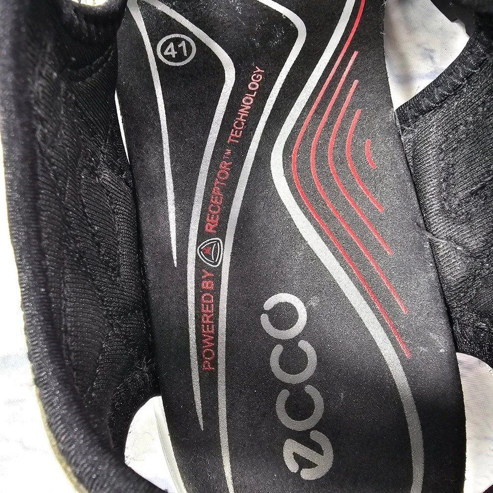 ECCO Yucatan Sport Sandals Womens 41 10-10.5 Black Grey Leather Hiking Trail